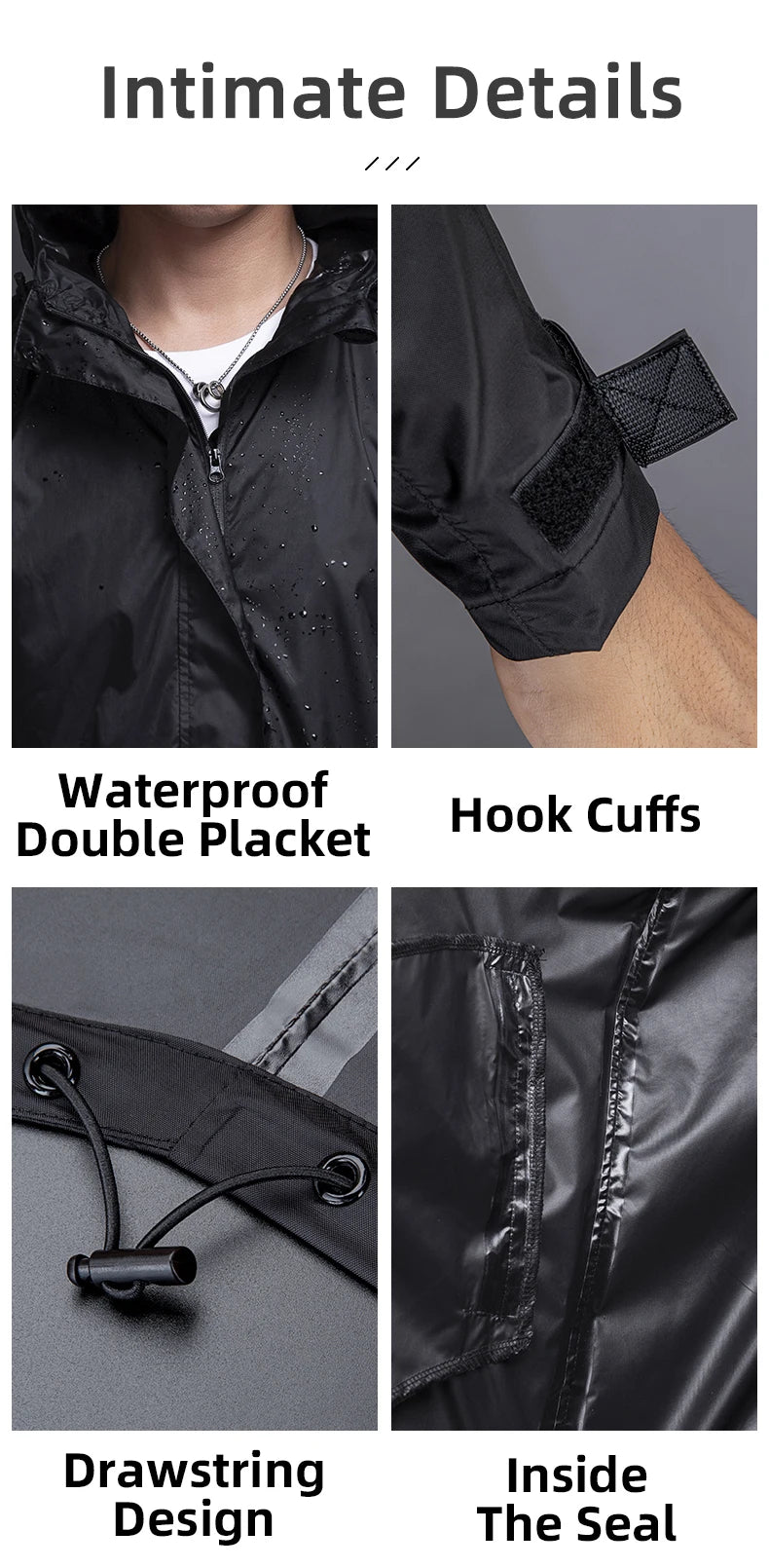 ROCKBROS Cycling Waterproof Jacket Men Breathable Reflective Hooded Raincoat Waterproof Outdoor Sport Windbreaker European Size
