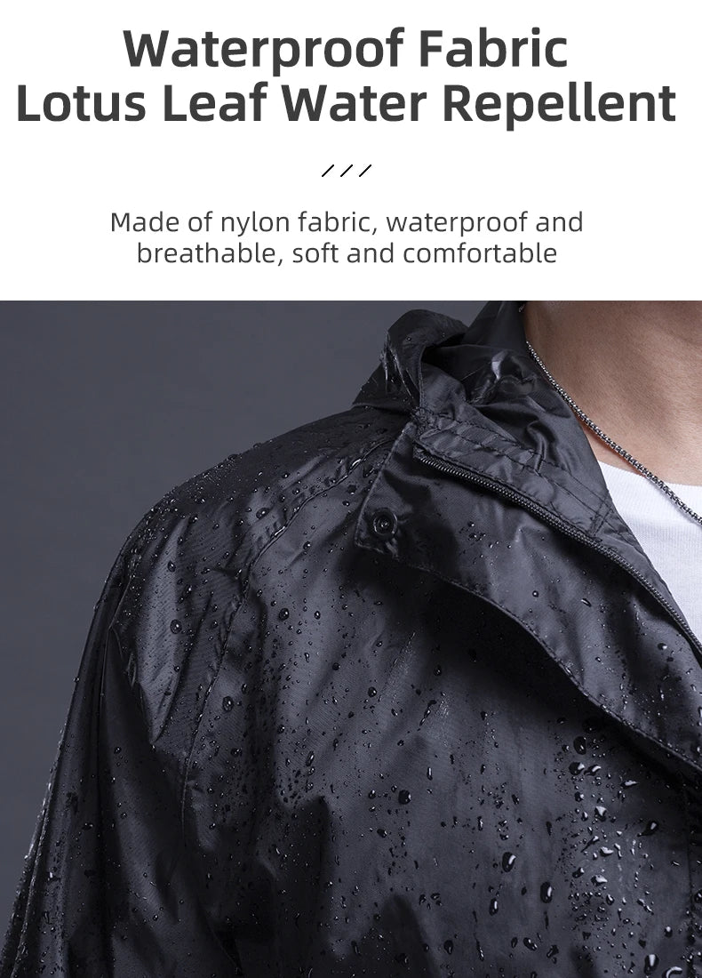 ROCKBROS Cycling Waterproof Jacket Men Breathable Reflective Hooded Raincoat Waterproof Outdoor Sport Windbreaker European Size