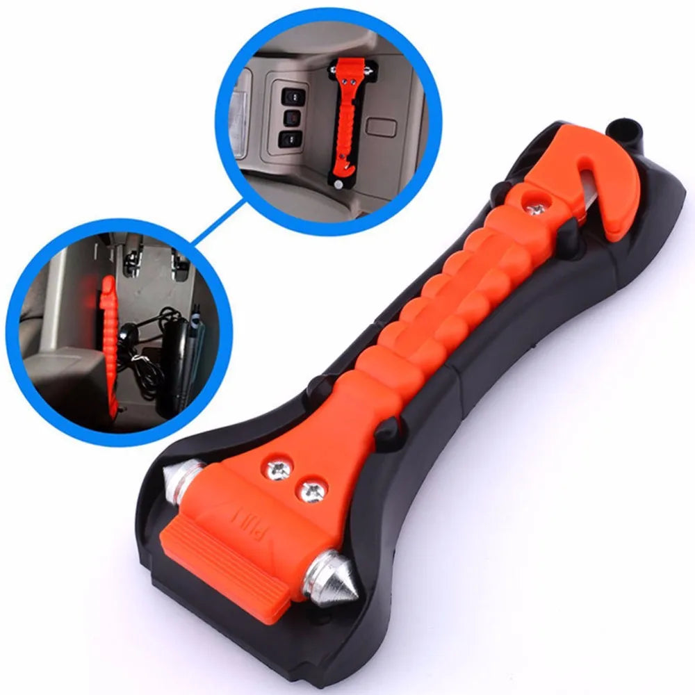 1Pcs Portable Safety Hammer Camping Driving Car Seat Belt Cutter Outdoor Survival Emergency Escape Hammer to Break Window Glass