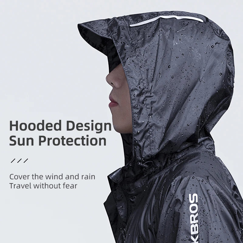 ROCKBROS Cycling Waterproof Jacket Men Breathable Reflective Hooded Raincoat Waterproof Outdoor Sport Windbreaker European Size
