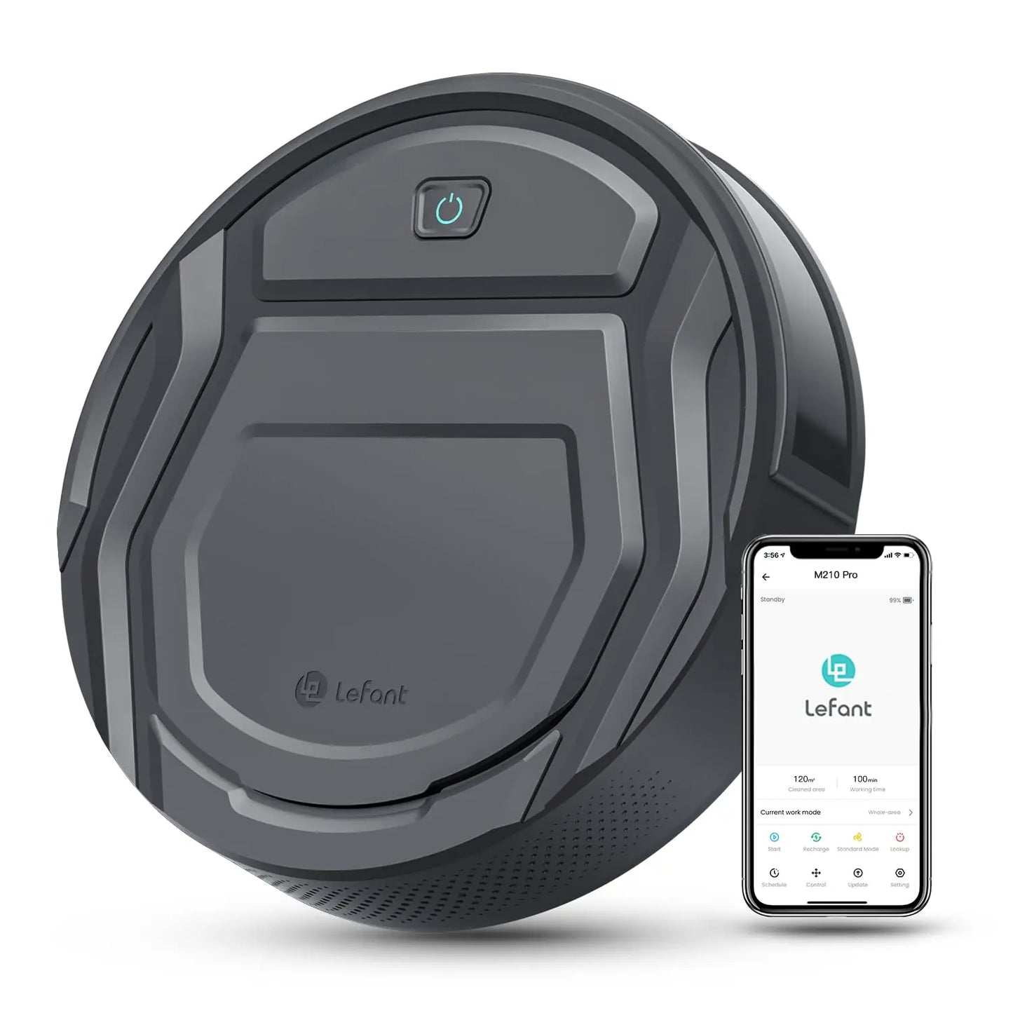 Lefant M210 Pro Robot Vacuum Cleaner, 2200Pa Powerful Suction, 120 Mins Runtime, Automatic Self-Charging, Wi-Fi/App/Alexa Contro
