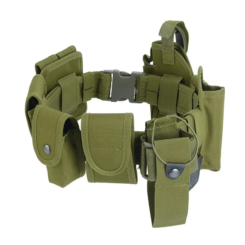 Outdoor tactical gun holster flashlight bag 10 in 1 multifunctional tool kit waist belt nylon Oxford cloth practical safety belt