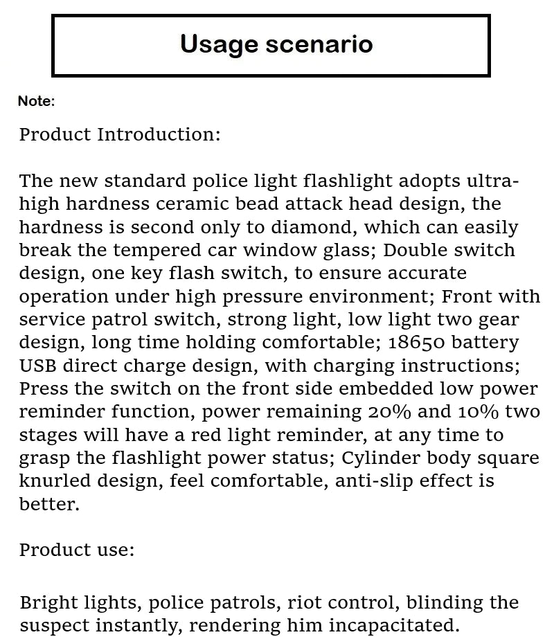 Standard Flashlights HJumping Outdoor Tool Camping Survival Emergency Equipment Multifunctional Safety Accessories