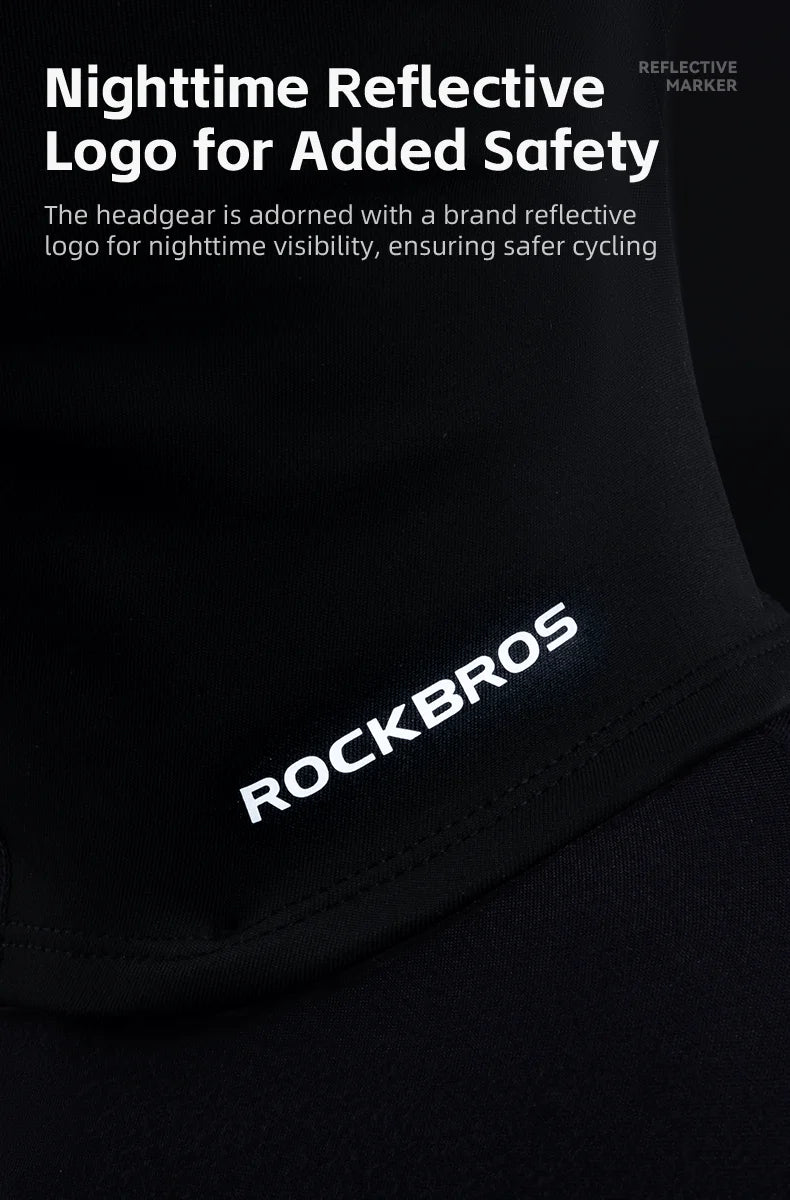 ROCKBROS Bicycle Fleece Head Mask Windproof Cycling Face Mask Balaclava Breathable Warm Bike Equipement Skiing Fleece Headgear