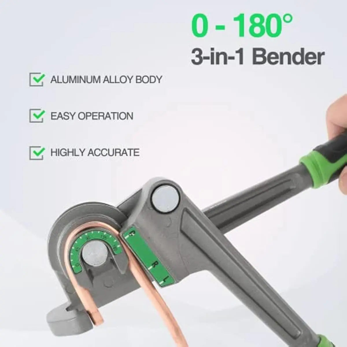 Pipe Bender Tool DSZH ST-N368-180 Tubing Bender 3-in-1 180° HVAC Copper Aluminum Tubes Bending Tool for Air Conditioning Repair