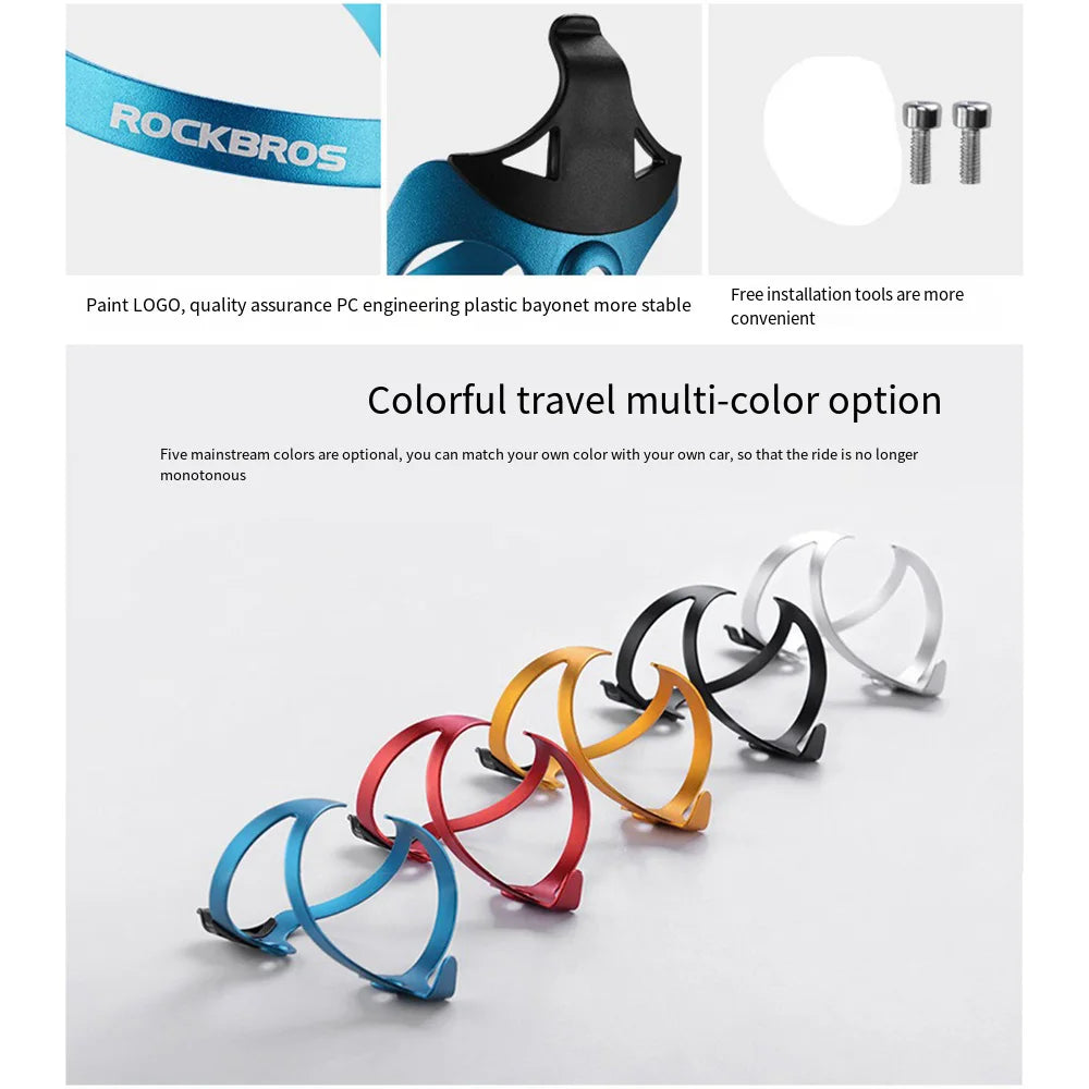 ROCKBROS Ultra Light MTB Road Bike Bicycle Accessories Aluminum Alloy Sports Water Holder Bottle Cage Mountain Bike Cup Holder