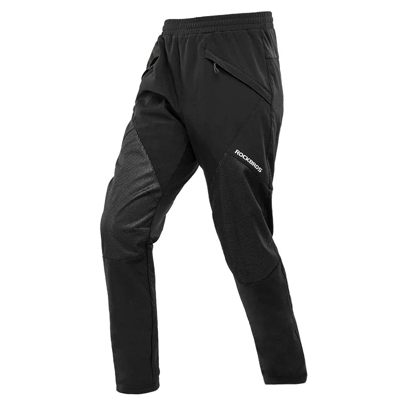 ROCKBROS Winter Cycling Pants Men Fleece Sport Reflective Trousers Keep Warm Thermal Bicycle Bike Mtb Pants Running Clothings
