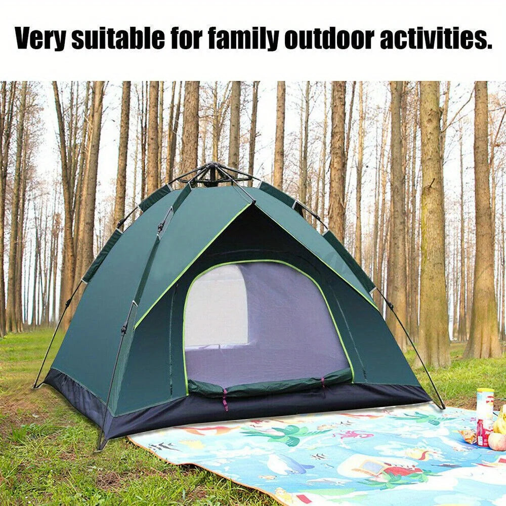 Portable Camping Tent 3-4 Person Automatic Instant Pop Up Hiking Canopy 4 Season