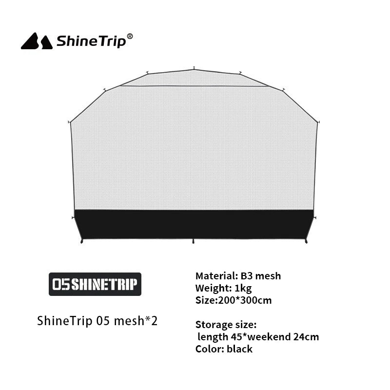 ShineTrip Outdoor Silver Coated Canopy Rainproof And Sunscreen Self-driving PU3000MM Waterproof Camping Sunshade Tent Dome