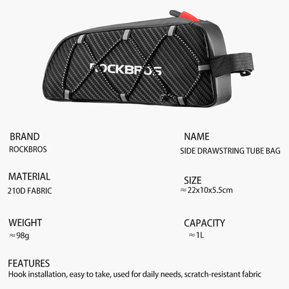 ROCKBROS Bike Bag Waterproof Reflective Front Top Frame Tube Bag Ultralight Bicycle Bag Cycling Bag Touring Riding Gear