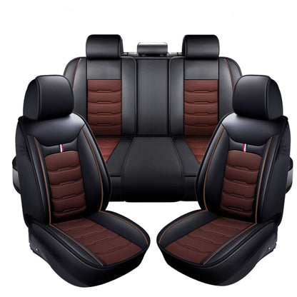 Full Set Leather Car Seat Cover 5-Seat Front + Rear Protectors For Toyota RAV4