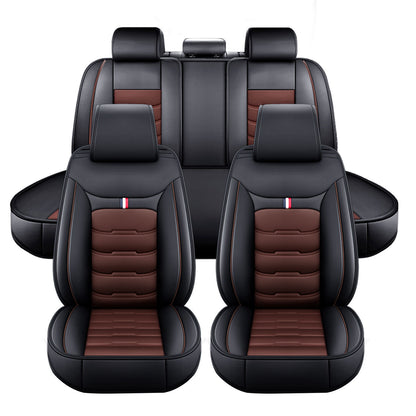 Full Set Leather Car Seat Cover 5-Seat Front + Rear Protectors For Toyota RAV4