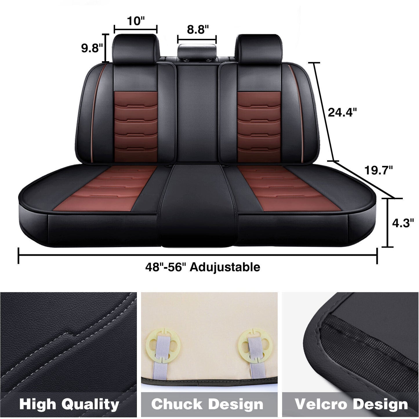 Full Set Leather Car Seat Cover 5-Seat Front + Rear Protectors For Toyota RAV4