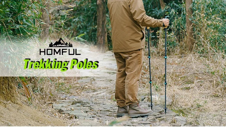 Homful Nordic 195g/pc Trekking poles Walking sticks Alpenstock Telescopic ultralight  Premium Carbon Adjustable with Quick Lock