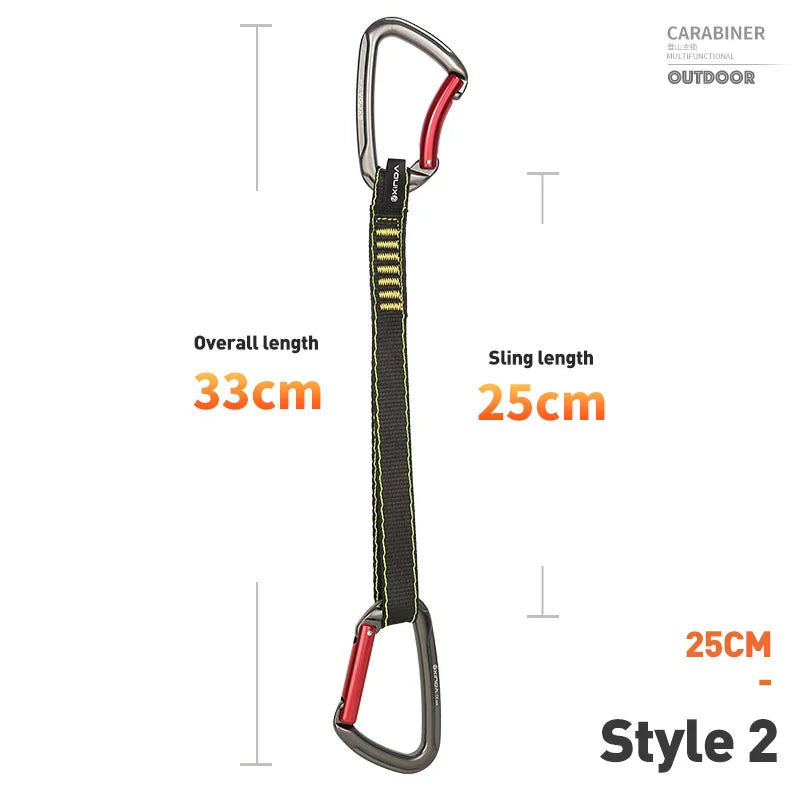 XINDA Rock Climbing Quickdraw Sling Professional Safety Lock Extenders Carabiner Mountaineer Outdoor Protect Kits