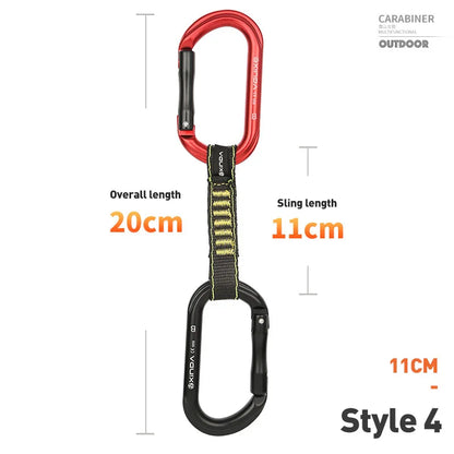XINDA Rock Climbing Quickdraw Sling Professional Safety Lock Extenders Carabiner Mountaineer Outdoor Protect Kits