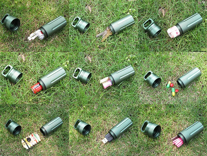 Outdoor Strong CNC Waterproof Emergency First Aid Kits Safety Survival Pill Bottle Aluminium Camping EDC Tank Box for Cigarettes