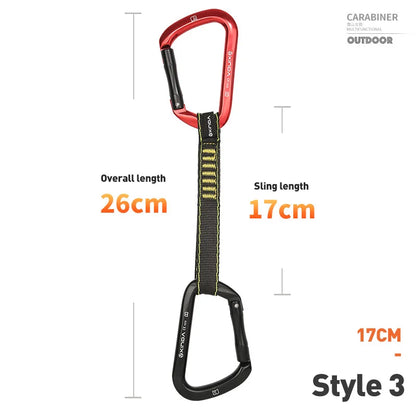 XINDA Rock Climbing Quickdraw Sling Professional Safety Lock Extenders Carabiner Mountaineer Outdoor Protect Kits