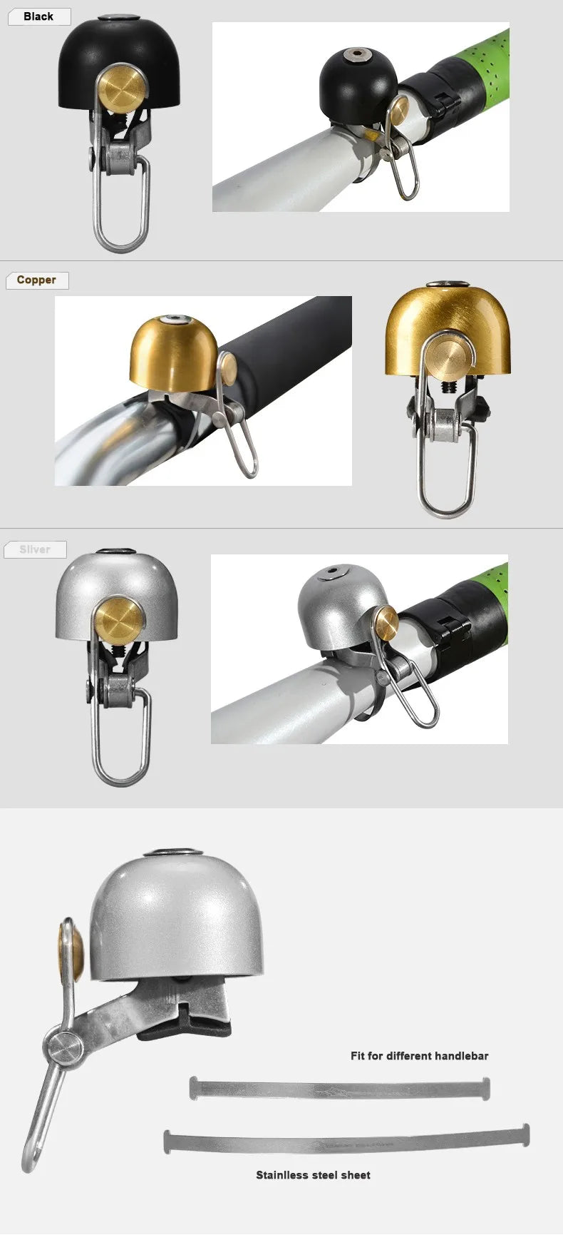 ROCKBROS Bike Bell Cycling Ring Bicycle Retro Classical Bells Clear Sound Quality MTB Road Safety Warning Alarm Bike Bells