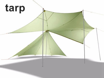 Knot 860g Ultralight Camping Rodless Pyramid Tent 4-8 Person Large Tarp 20D Nylon Both Sides Silicon Coating Outdoor Hikeburger