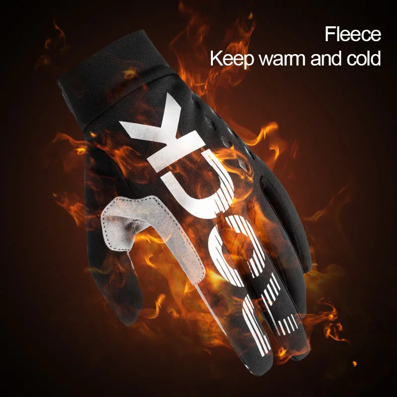 ROCKBROS Cycling Gloves Touch Screen Waterproof MTB Bike Bicycle Gloves Thermal Warm Motorcycle Winter Autumn Sports Equipment