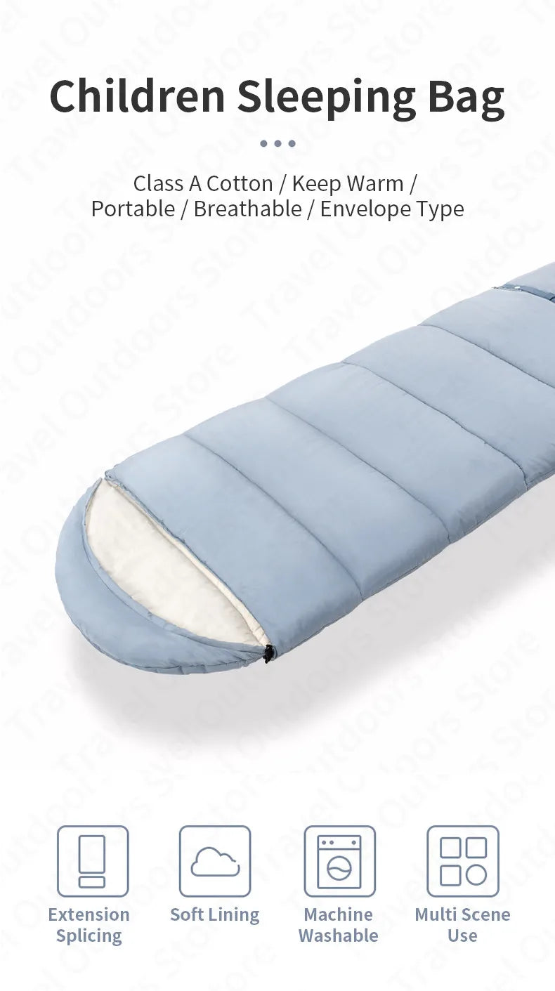 Naturehike Ultralight Outdoor Kids Cotton Sleeping Bag Portable Travel Camping Lengthen Splicing Children Envelope Lazy Bag