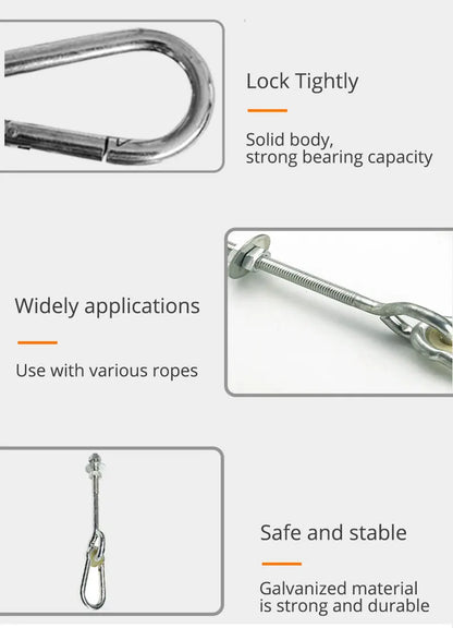 Children Swing Hook Amusement Park Swing Hanging Kit Hanger Aerial Yoga Hammock Safety Locking Ceiling Mount DIY Accessories