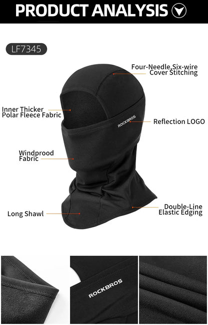 ROCKBROS Winter Ski Face Scarf Face Mask Cycling skiing running sport Training Balaclava Winderproof Bicycle Accessory