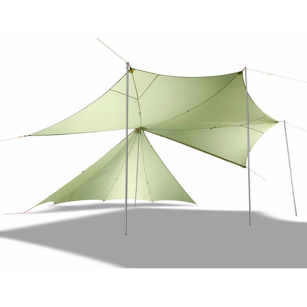 Knot 860g Ultralight Camping Rodless Pyramid Tent 4-8 Person Large Tarp 20D Nylon Both Sides Silicon Coating Outdoor Hikeburger