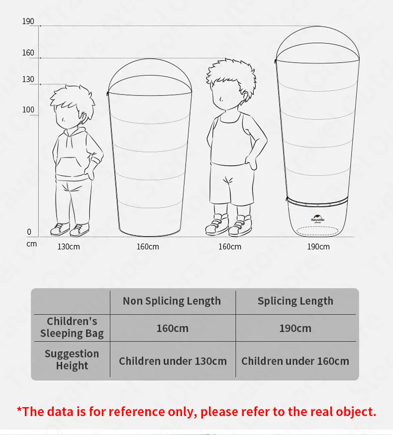 Naturehike Ultralight Outdoor Kids Cotton Sleeping Bag Portable Travel Camping Lengthen Splicing Children Envelope Lazy Bag