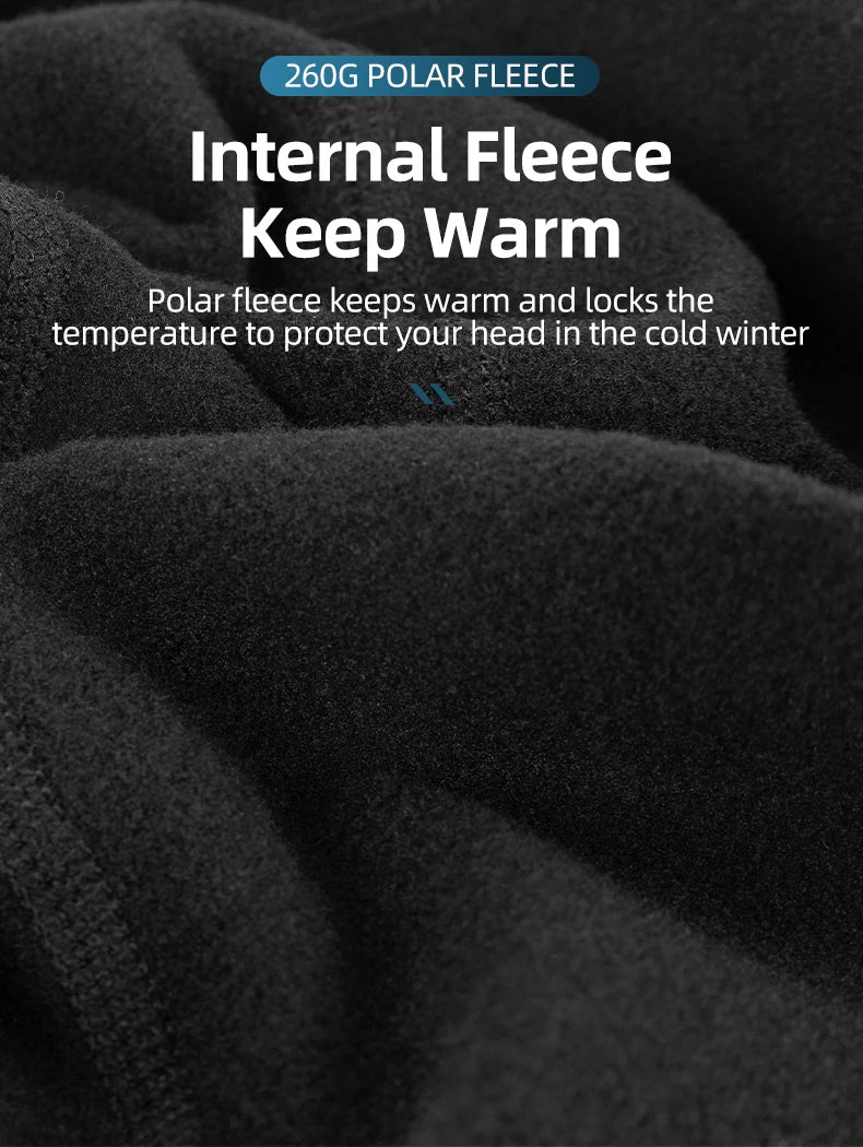 ROCKBROS Cycling Cap Winter Men Women Windproof Fleece Keep Warm Hat For Motorcycle Ski Outdoor Sports Headwear Accessories