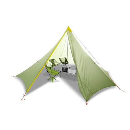 Knot 860g Ultralight Camping Rodless Pyramid Tent 4-8 Person Large Tarp 20D Nylon Both Sides Silicon Coating Outdoor Hikeburger