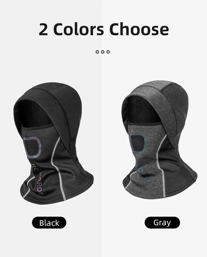ROCKBROS Cycling Face Keep Warm Winter Climbing Hiking Fleece Thermal Windproof Balaclava Running Fishing Skiing Hat Headwear
