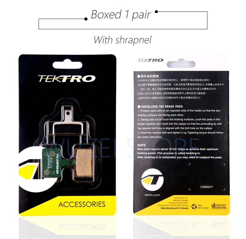 TEKTRO P20.11 E10.11 Brake Pads MTB Bike Hydraulic Disc Brake Pad for Shimano M335 395 Metal Ceramic Bicycle Pads Cycling Parts