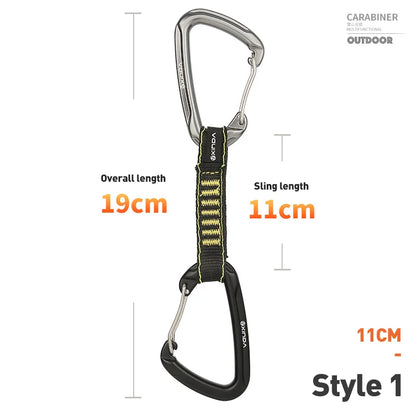 XINDA Rock Climbing Quickdraw Sling Professional Safety Lock Extenders Carabiner Mountaineer Outdoor Protect Kits