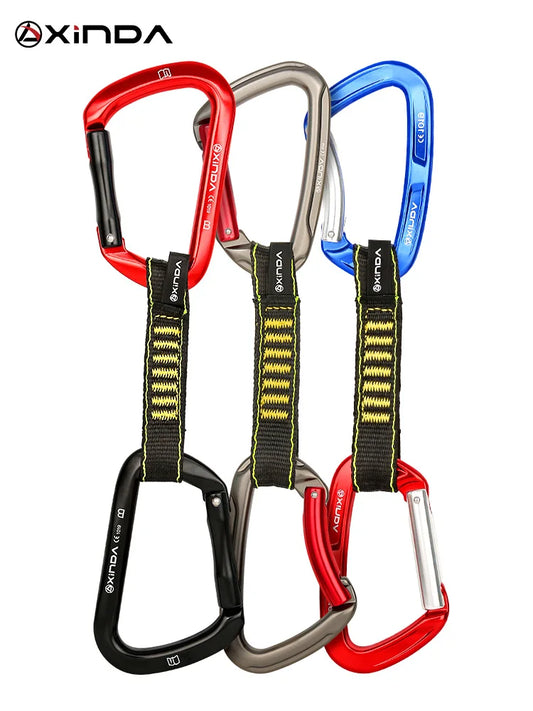 XINDA Rock Climbing Quickdraw Sling Professional Safety Lock Extenders Carabiner Mountaineer Outdoor Protect Kits