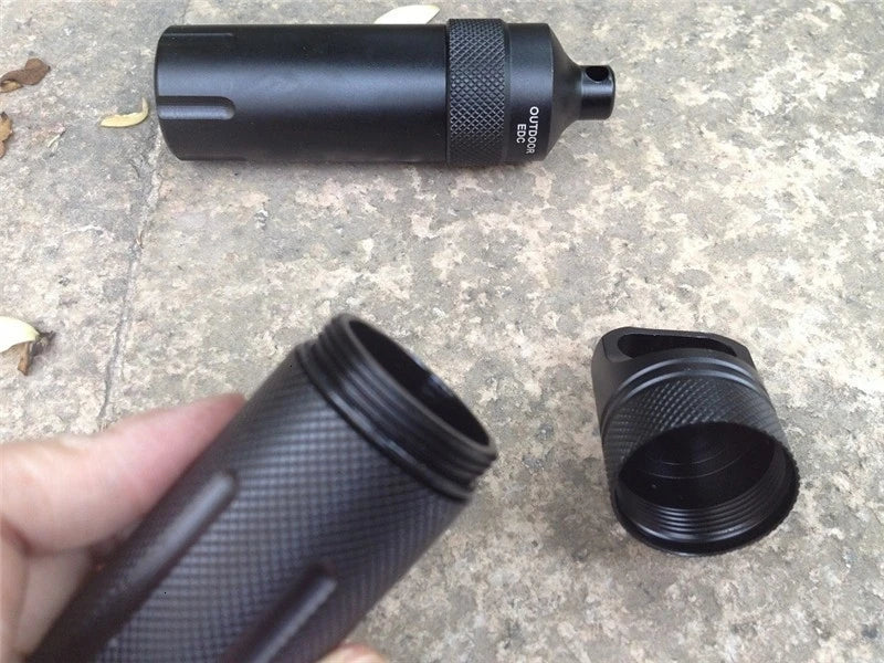 Outdoor Strong CNC Waterproof Emergency First Aid Kits Safety Survival Pill Bottle Aluminium Camping EDC Tank Box for Cigarettes