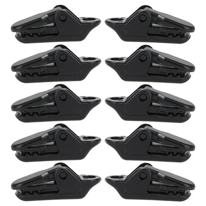 10 PCS Tent Crocodile Clip Tents Awning Wind Rope Clamp Plastic Clip Inverted Hook Design Bite Fastening for Outdoor Camping