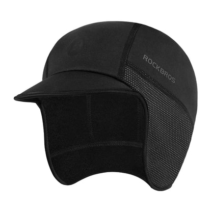 ROCKBROS Cycling Cap Winter Men Women Windproof Fleece Keep Warm Hat For Motorcycle Ski Outdoor Sports Headwear Accessories