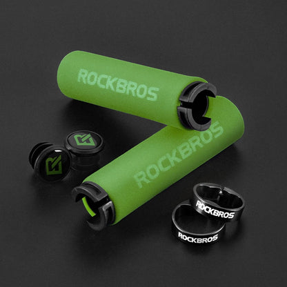 ROCKBROS Cycling Grips Bicycle Grips MTB Silicone Sponge Handlebar Grips Bike Grips Mountain Bike Bicycle Handlebars Ultraight