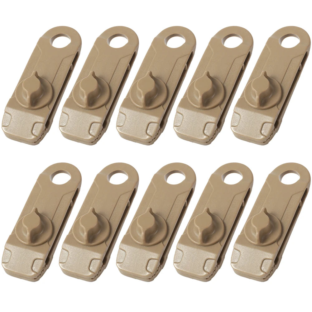 10 PCS Tent Crocodile Clip Tents Awning Wind Rope Clamp Plastic Clip Inverted Hook Design Bite Fastening for Outdoor Camping