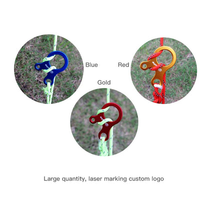 Carabiner Climbing Mountaineering 3-hole Fast Tying Anti-slip Quick Rope Tent Adjustment Buckle Outdoor Camping Survival Gear