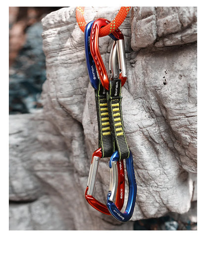 XINDA Rock Climbing Quickdraw Sling Professional Safety Lock Extenders Carabiner Mountaineer Outdoor Protect Kits