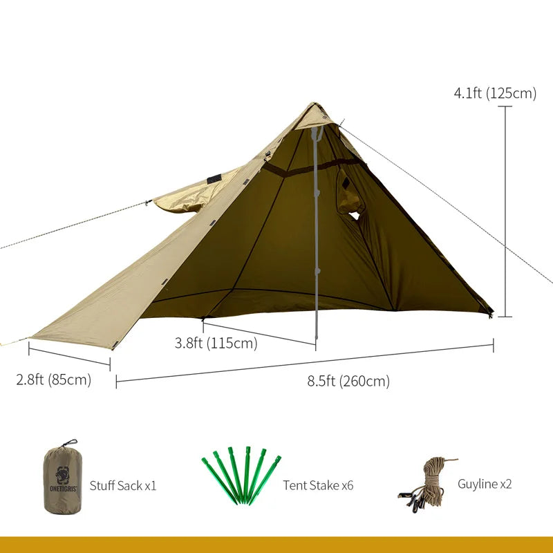 Onetigris Multiuse Raincoat Configurable Outdoor Tent TENTSFORMER Poncho Shelter 1500mm Waterproof 3 Season Single Tent