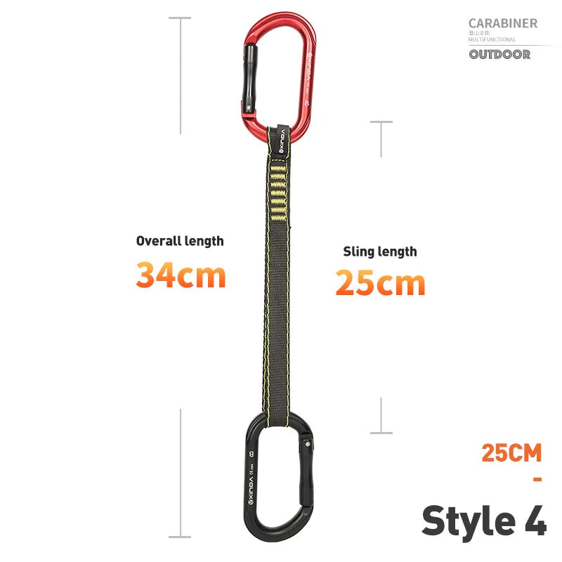 XINDA Rock Climbing Quickdraw Sling Professional Safety Lock Extenders Carabiner Mountaineer Outdoor Protect Kits