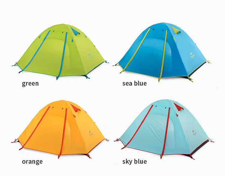 Naturehike-Outdoor Camping Tent, 2, 3, 4 Person, Double Layer Waterproof Tent for Backpacking, Hiking, Car Camping