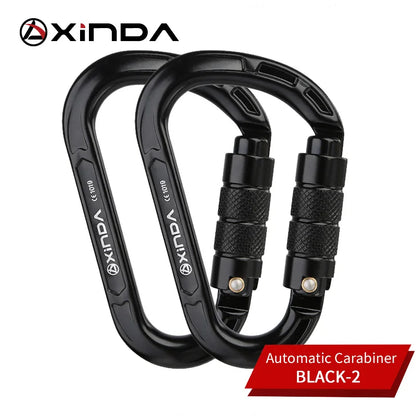 XINDA Rock Climbing Carabiner Pear-Shape Buckle 25KN Safety Auto Lock Spring-loaded Gate Aluminum H-Carabiner Outdoor Kits