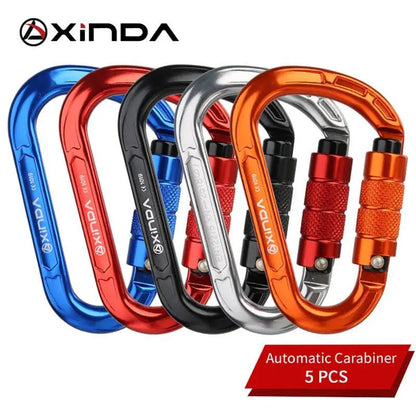 XINDA Rock Climbing Carabiner Pear-Shape Buckle 25KN Safety Auto Lock Spring-loaded Gate Aluminum H-Carabiner Outdoor Kits