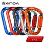 XINDA Rock Climbing Carabiner Pear-Shape Buckle 25KN Safety Auto Lock Spring-loaded Gate Aluminum H-Carabiner Outdoor Kits