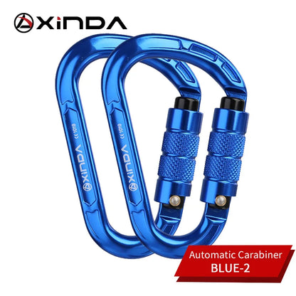 XINDA Rock Climbing Carabiner Pear-Shape Buckle 25KN Safety Auto Lock Spring-loaded Gate Aluminum H-Carabiner Outdoor Kits